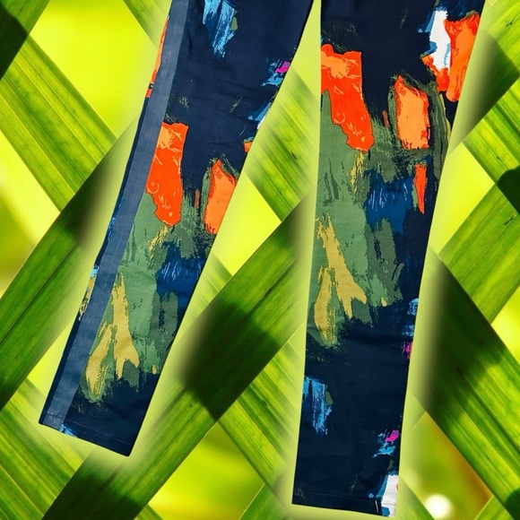 Kate Spade Saturday ‘Slim Fit Zip Pant’ in Navy Blue ‘Aurora’ Abstract Size 2 - Picture 14 of 14